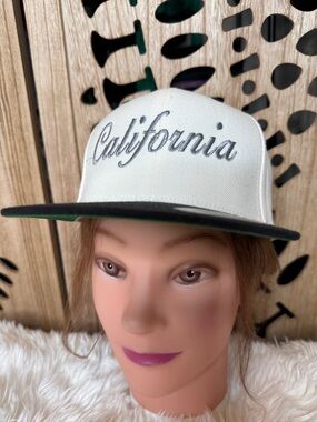 The Classic White and Black "California" Snapback Hat